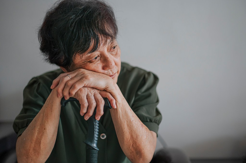 Asian Chinese elderly portrait at home